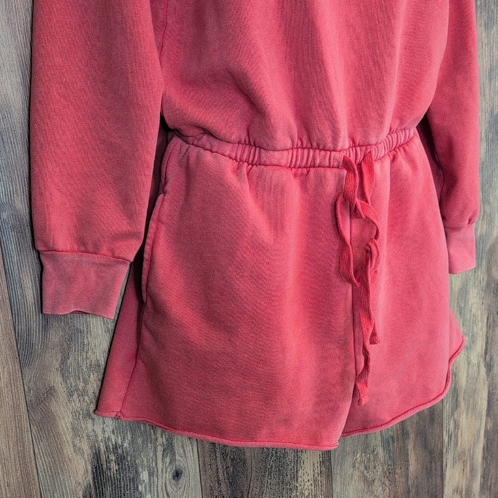 Aerie Pink Long Sleeve Cut Neck Sweatshirt Jumpsuit Romper S              Q121 - Picture 3 of 8